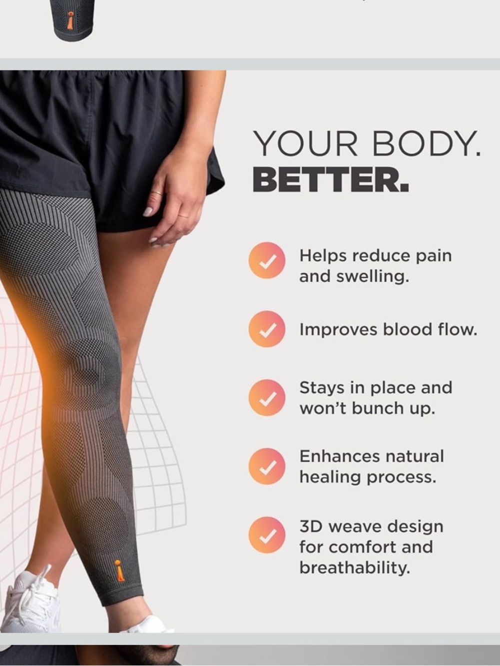 Incrediwear Unisex Recovery Leg Sleeves Workout Gym — Black, Size Small - Picture 4 of 4